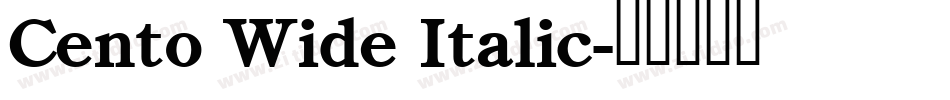 Cento Wide Italic字体转换
